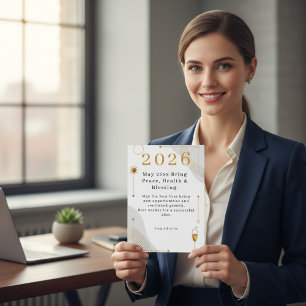 Personalized Modern Minimalist Business New Year  Holiday Card