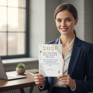 Personalized Modern Minimalist Business New Year  Holiday Card