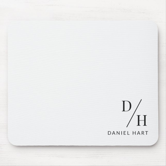 Personalized Modern Minimalist Initial Name Mouse Pad (Front)