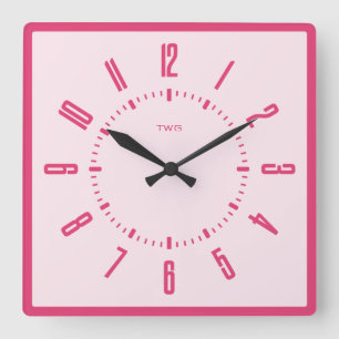 Personalized Modern Minimalist  Square Wall Clock