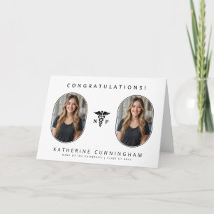 Personalized Modern NP Nurse Practitioner 2 Photo Card