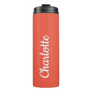 Personalized Modern Orange Thermal Tumbler
