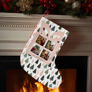 Personalized Modern Pink Christmas  Small Christmas Stocking