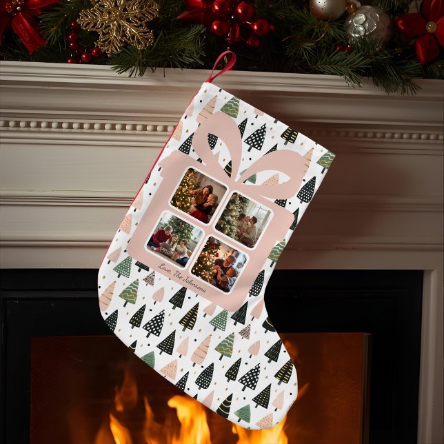 Personalized Modern Pink Christmas  Small Christmas Stocking (Creator Uploaded)