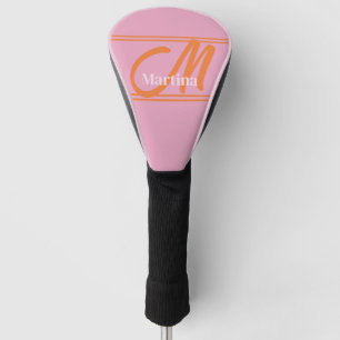 Personalized Modern Pink Golf Head Cover