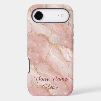 Personalized Modern Rose Quartz Marble Gold