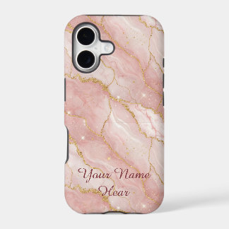 Personalized Modern Rose Quartz Marble Gold