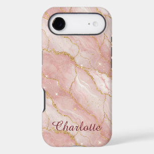 Personalized Modern Rose Quartz Marble Gold