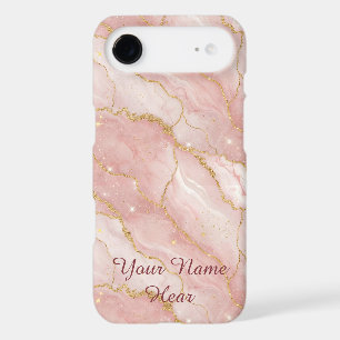 Personalized Modern Rose Quartz Marble Gold
