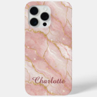 Personalized Modern Rose Quartz Marble Gold