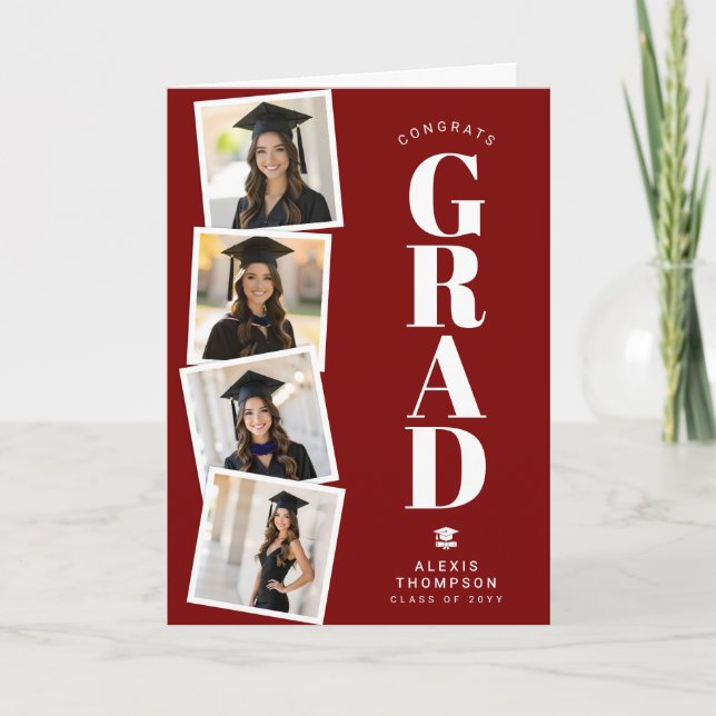 Personalized Modern School College Graduation  Card (Front)