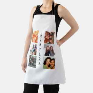 Personalized Modern Sisters 6 Photo Collage Apron