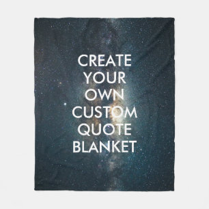Personalized Modern Space Stars Custom Quote Fleece Blanket