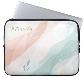 Personalized Modern Tranquil Earthy Tones Abstract Laptop Sleeve