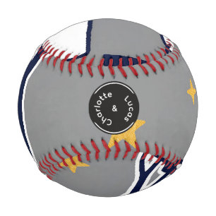 Personalized Modern Woodland Tree and Star Baseball