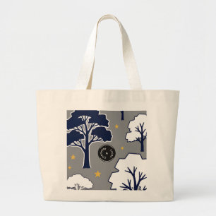 Personalized Modern Woodland Tree and Star Jumbo Large Tote Bag