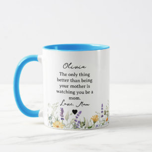 Personalized Mom Garden   Custom Floral Mother’s  Mug