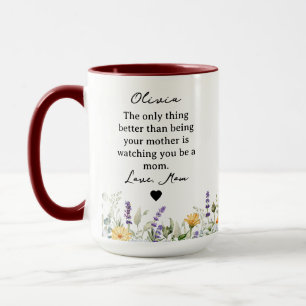 Personalized Mom Garden   Custom Floral Mother’s  Mug