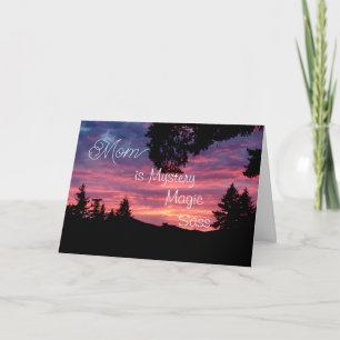 Personalized Mom is mystery, magic, sass & sunset Card