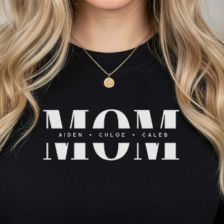 Personalized MOM Kids’ Names, Modern Chic Mom Gift Sweatshirt