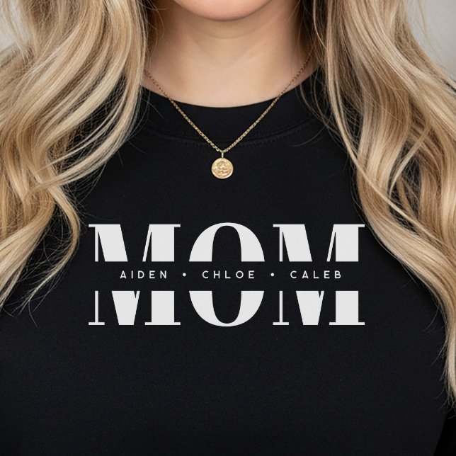 Personalized MOM Kids’ Names, Modern Chic Mom Gift Sweatshirt (Creator Uploaded)