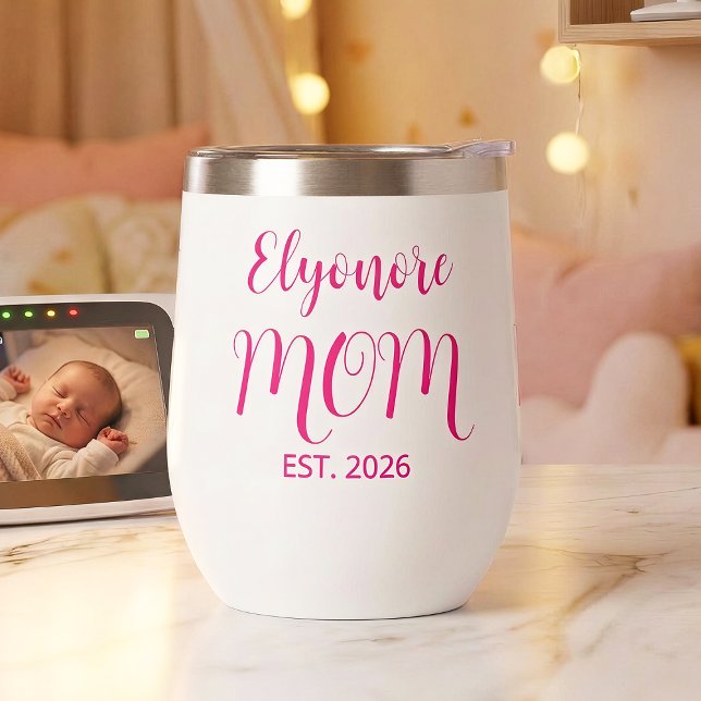 Personalized Mom Name Established Pink Script  (Creator Uploaded)