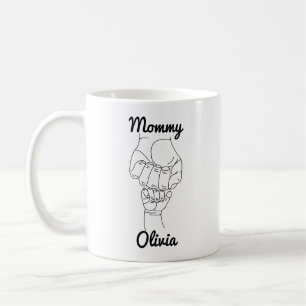 Personalized Mommy Mama Mom Gift with Kid's Name Coffee Mug