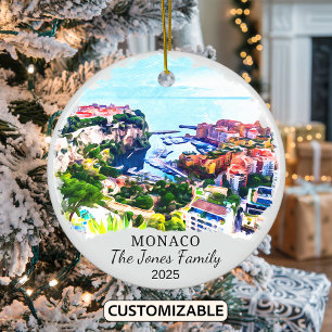 Personalized Monaco Ornament, Europe Ceramic Ornament