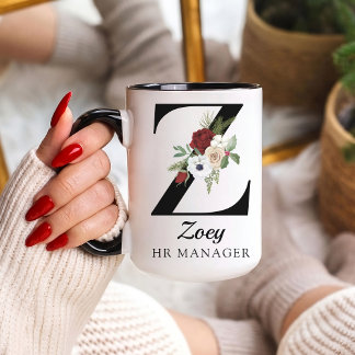 Personalized Monogram Alphabet Mug for HR Manager