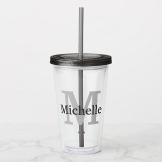 Personalized Monogram And Name Acrylic Tumbler