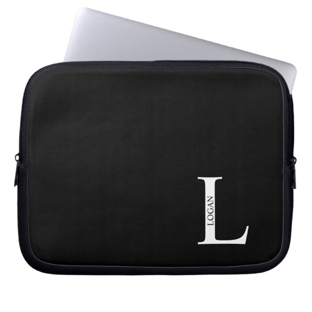 Personalized Monogram and Name Laptop Sleeve (Front)