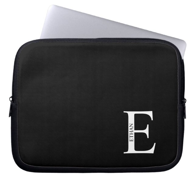 Personalized Monogram and Name Laptop Sleeve (Front)