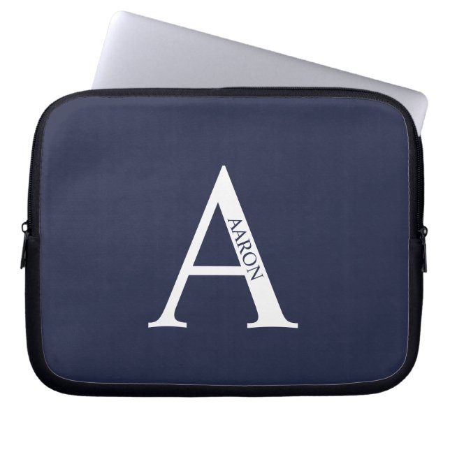 Personalized Monogram and Name Laptop Sleeve (Front)