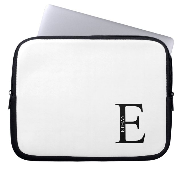 Personalized Monogram and Name Laptop Sleeve (Front)