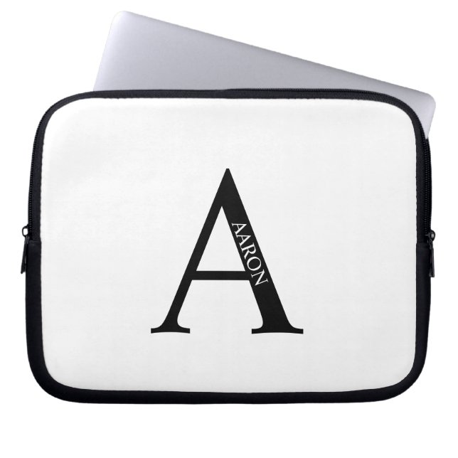 Personalized Monogram and Name Laptop Sleeve (Front)