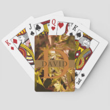 Personalized Monogram and Name Maple Playing Cards