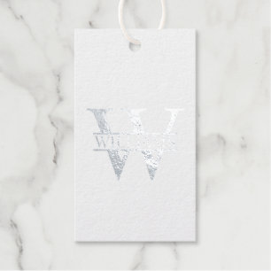 Personalized Monogram and Name Silver Gift Tags