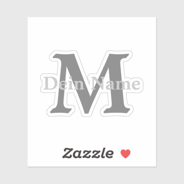 Personalized monogram and name sticker (Sheet)