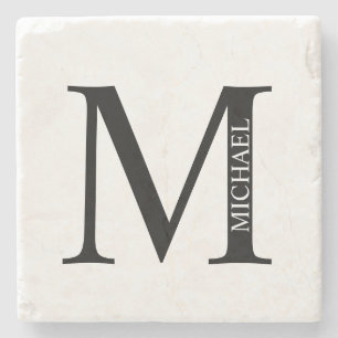 Personalized Monogram and Name Stone Coaster