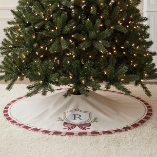 Personalized Monogram Crest Christmas Tree Skirt