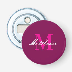 Personalized monogram custom color elegant wedding bottle opener