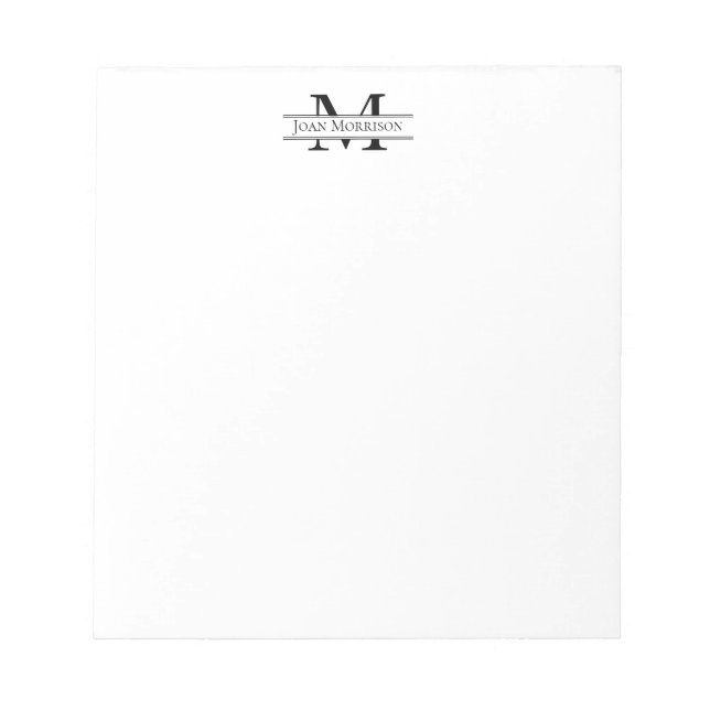 Personalized Monogram Custom Name Notepad (Front)