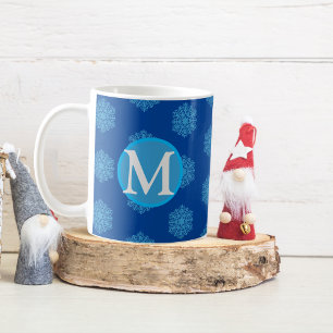 Personalized Monogram Initial Snowflake Coffee Mug