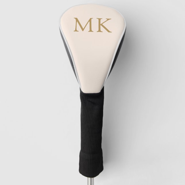 Personalized Monogram Initials Blush Pink Modern Golf Head Cover (Front)