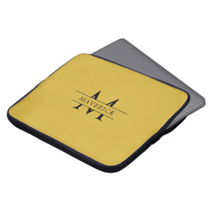 Personalized Monogram Metallic Gold Laptop Sleeve
