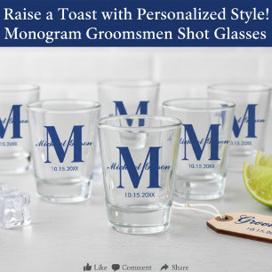 Personalized Monogram & Name for Groomsmen Shot Glass