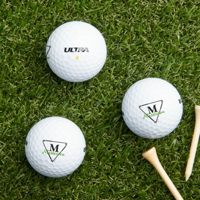 Personalized Monogram/Name Unique Golf Clubs Green Golf Balls (Insitu Grass)