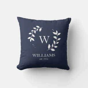 Personalized Monogram Navy Blue Initial  Cushion