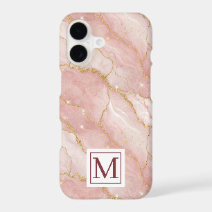 Personalized Monogram Rose Quartz Gold