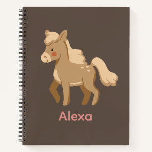 Personalized Monogrammed Pony Horse Girl  Notebook